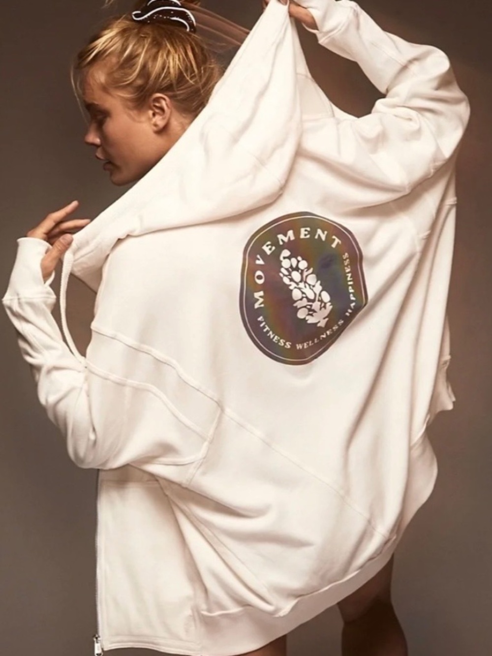 FREE PEOPLE MOVEMENT “ALL YOUR LOVE” REFLECTIVE HOODIE: LARGE: NWOT